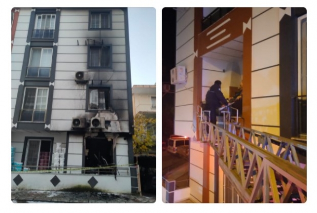 Dalaman'da Yangın Sırasında Apartmanda Mahsur Kalan 15 Kişi Kurtarıldı
