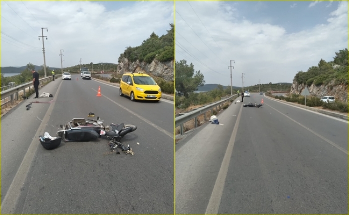 Bodrumda Meydana Gelen Trafik Kazasında Motosiklet Sürücüsü Yaralandı