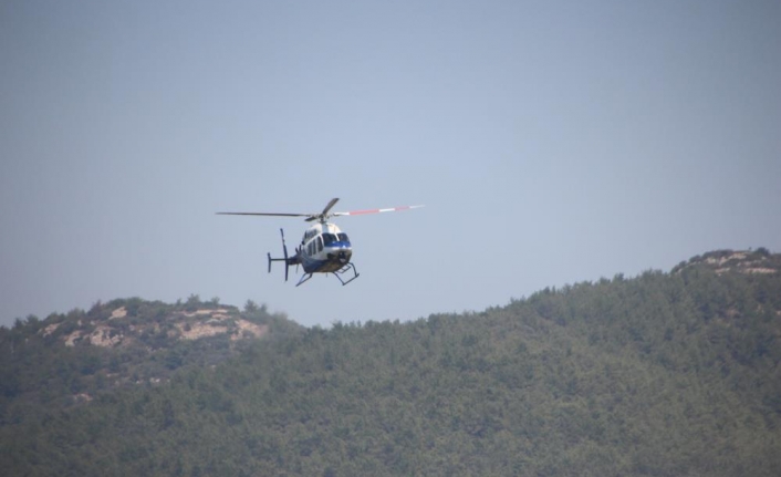 Bodrum'da Vedat Altun'un Arama Çalışmalarına Helikopterli Destek